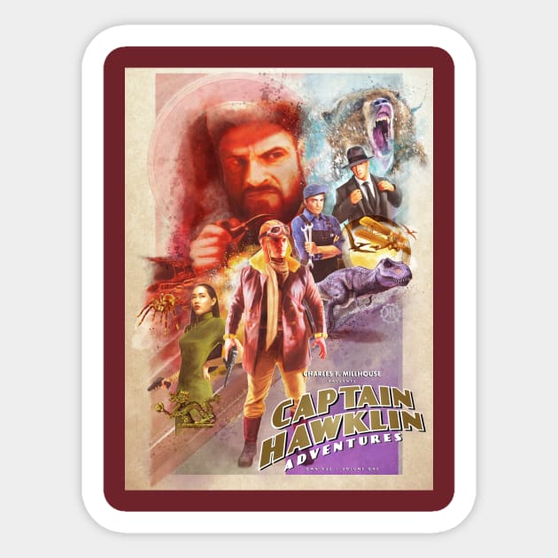 Captain Hawklin Adventures - Omnibus Volume One Sticker by Plasmafire Graphics
